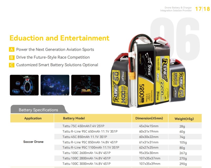 足球无人机电池